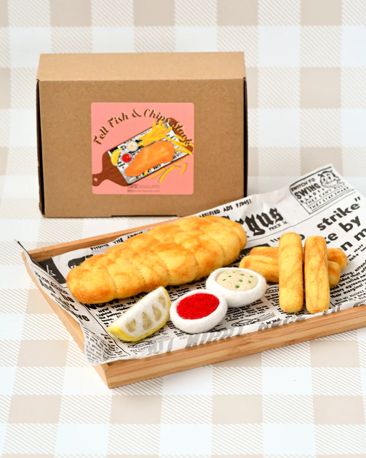 Fish & Chips Play Set Felt Play Food