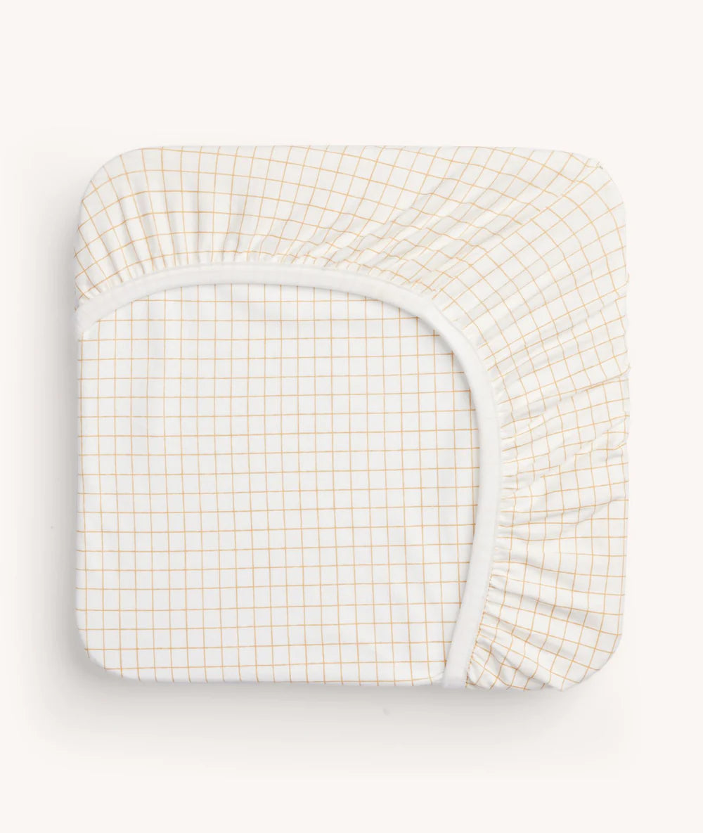 ergoPouch Organic Fitted Bedside Co- Sleeper Sheet - Caramel Stripe