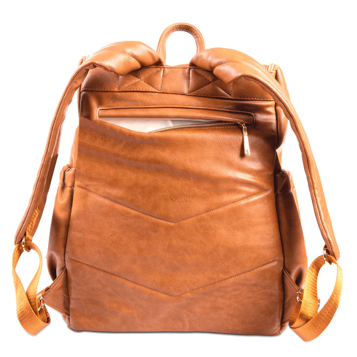 Bambino Bagz Florence Vegan Leather Nappy Bag Backpack - Tan