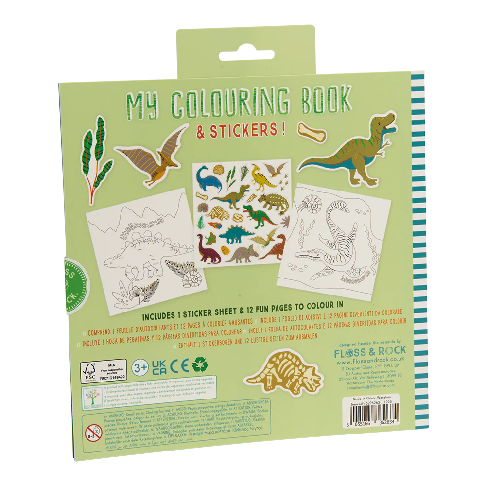 Floss & Rock Colouring & Sticker Book - Dinosaurs