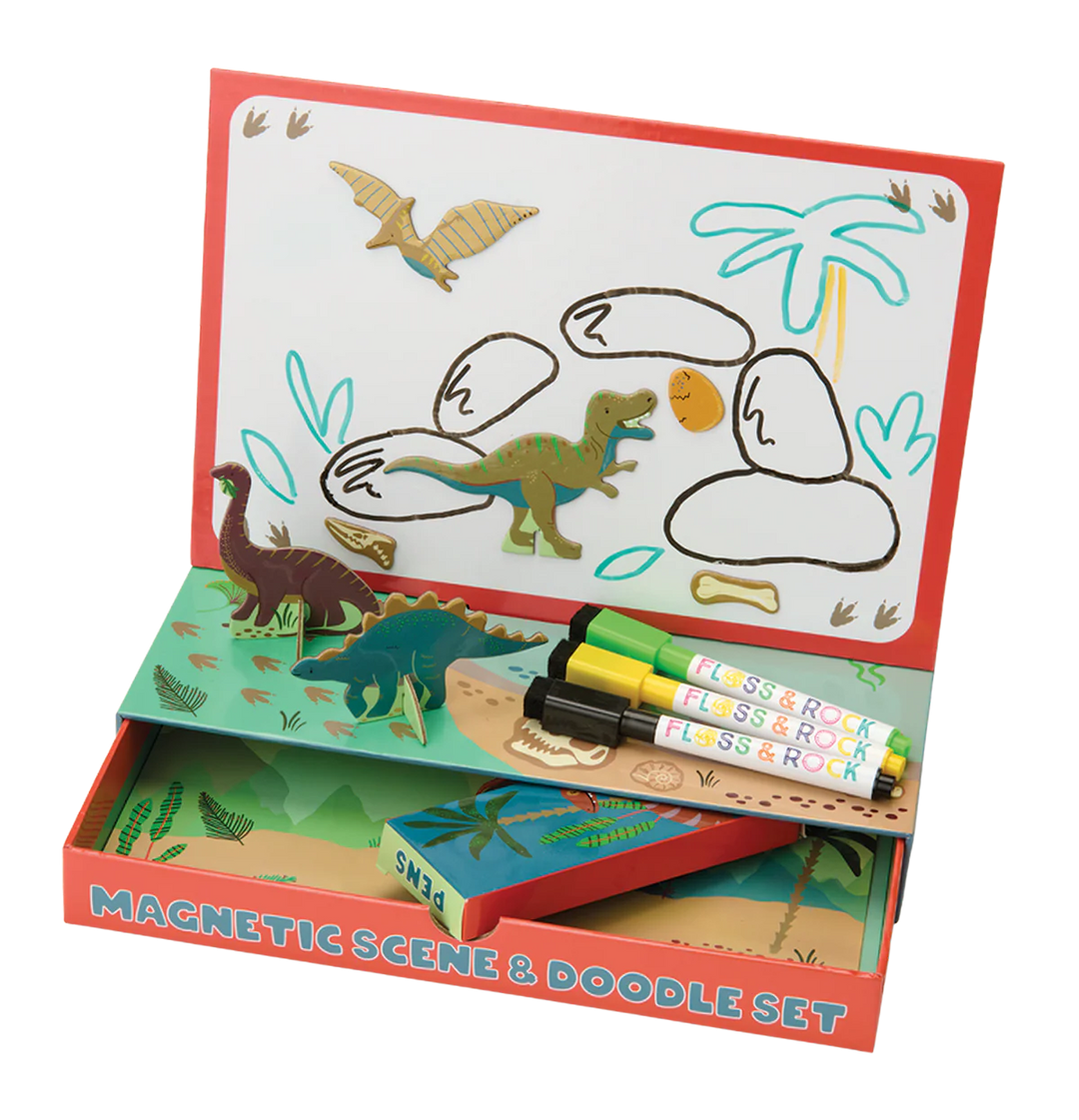 Floss & Rock Magnetic Scene & Doodle Set - Dinosaur