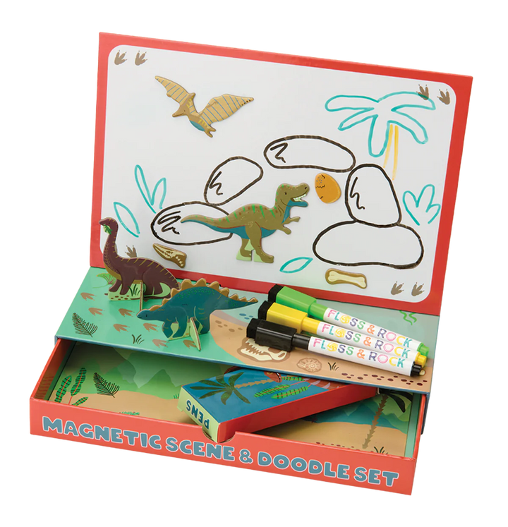 Floss & Rock Magnetic Scene & Doodle Set - Dinosaur