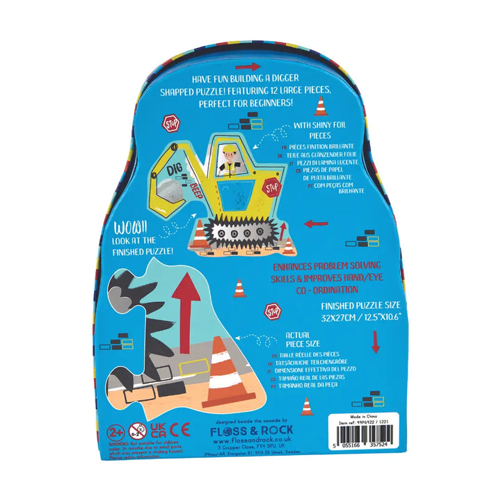 Floss & Rock 12 Pc Shaped Jigsaw Puzzle - Construction