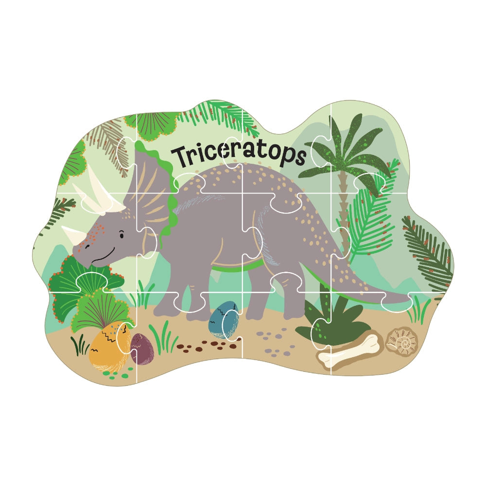 Floss & Rock 12 Pc Shaped Jigsaw Puzzle - Dinosaur