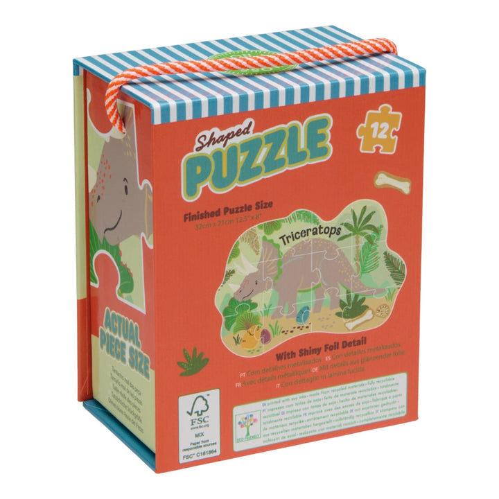 Floss & Rock 12 Pc Shaped Jigsaw Puzzle - Dinosaur