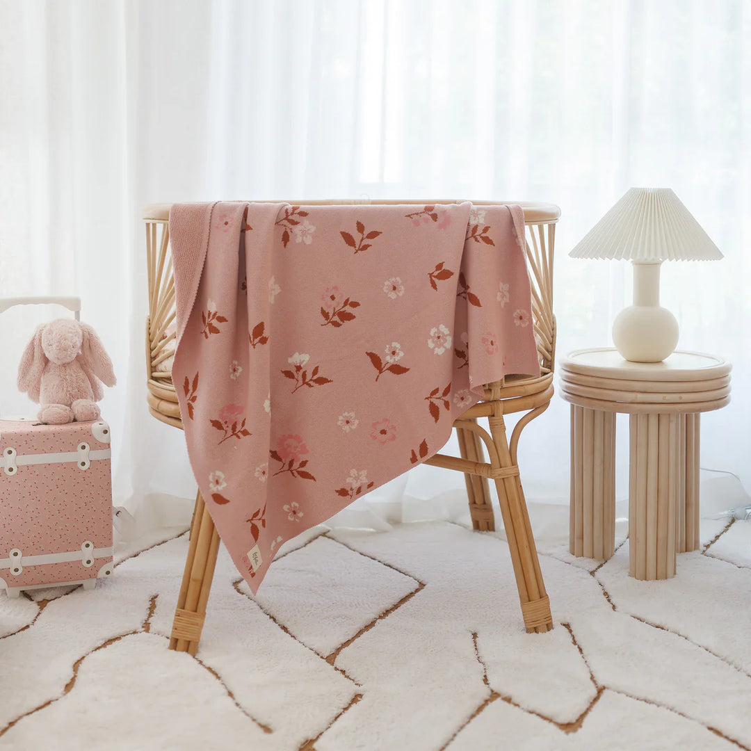 Fox & Fallow Cotton Blanket - Peony Chain