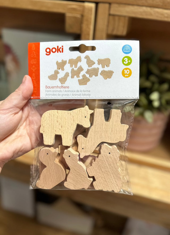 Wooden Farm Animals 10 Pack