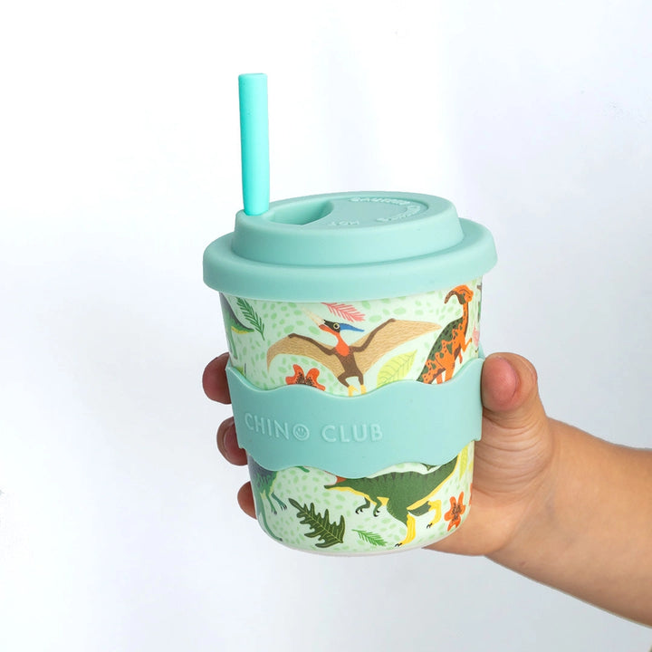 Green Dino Kids Keep Cup 240ml + Straw