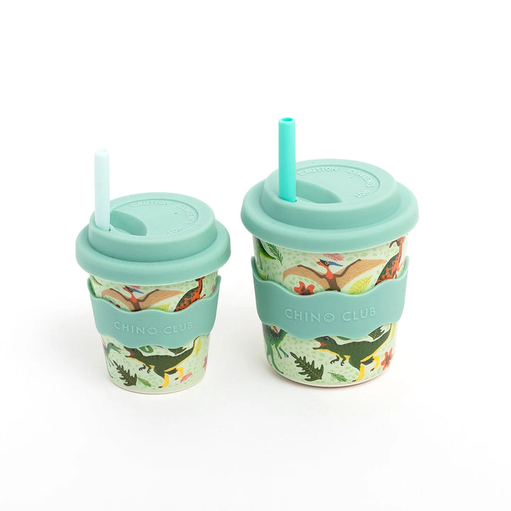 Green Dino Kids Keep Cup 240ml + Straw