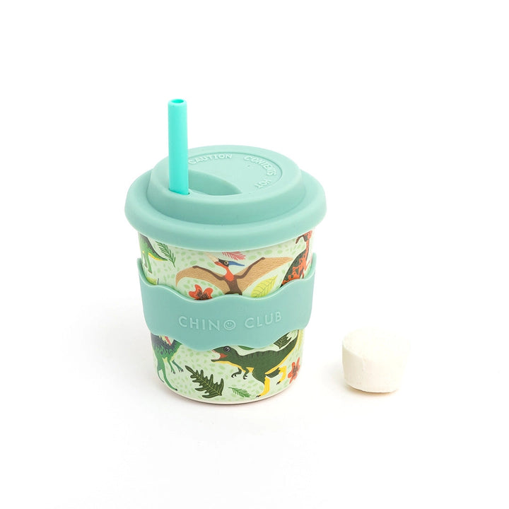 Green Dino Kids Keep Cup 240ml + Straw