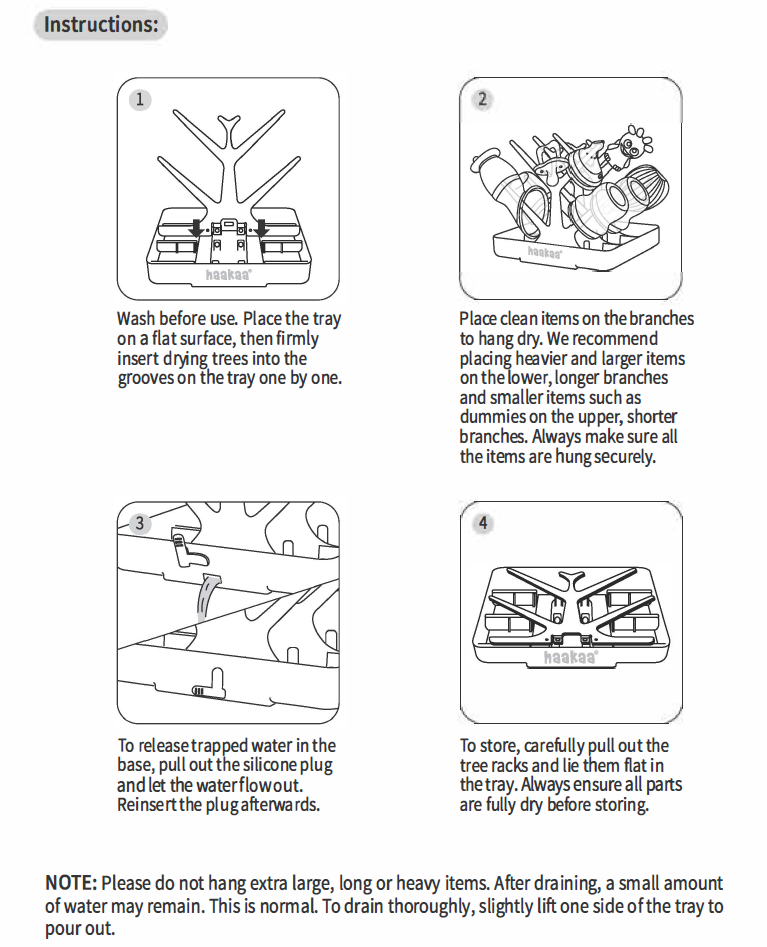 Haakaa Easy-Store Drying Tree & Tray Set - Forest Green