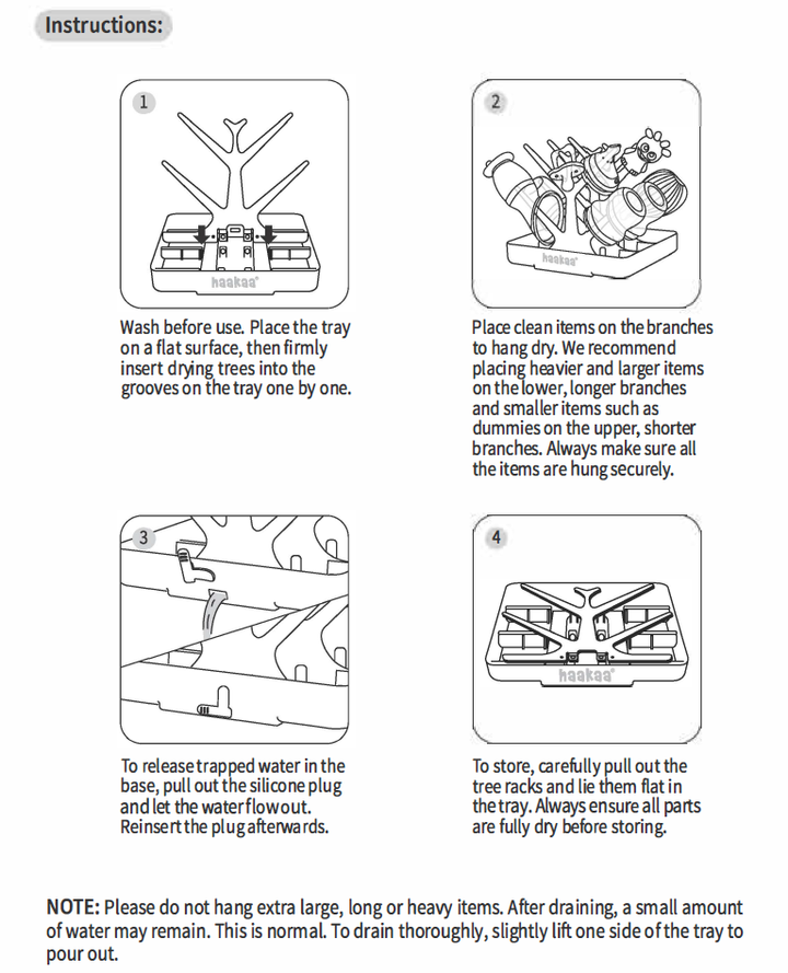 Haakaa Easy-Store Drying Tree & Tray Set - Forest Green