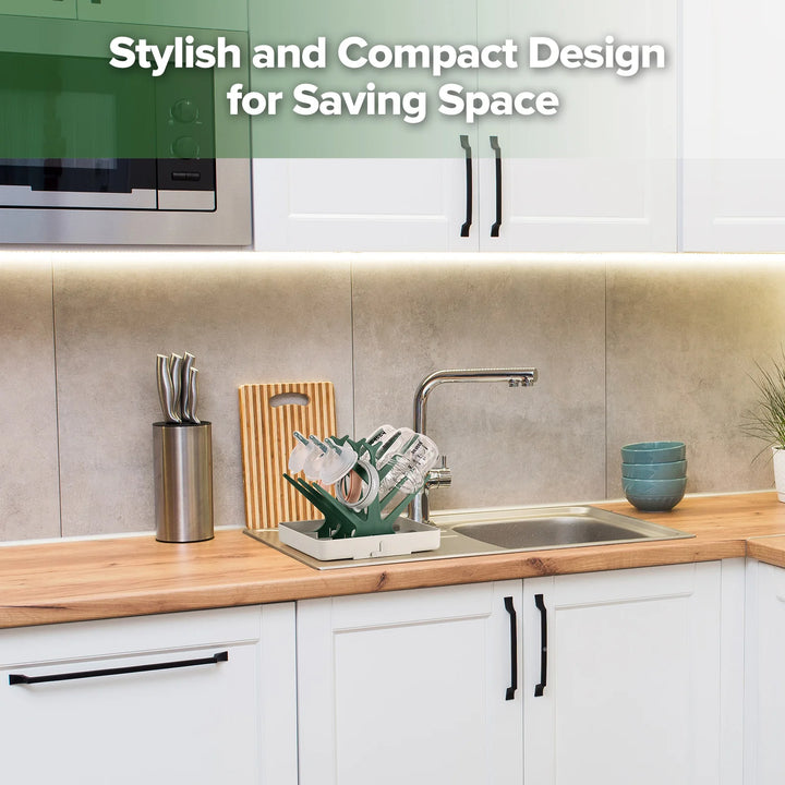 Haakaa Easy-Store Drying Tree & Tray Set - Forest Green