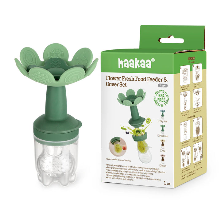 Haakaa Flower Fresh Food Feeder & Cover Set