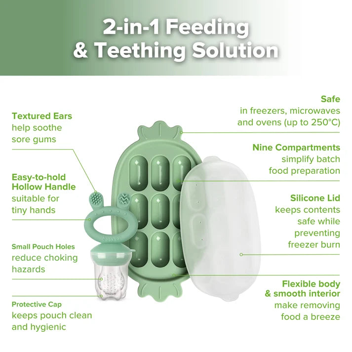 Haakaa Fresh Food Feeder & Nibble Tray Combo Set