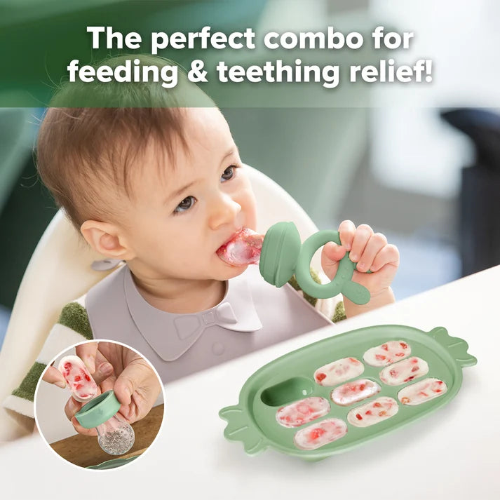 Haakaa Fresh Food Feeder & Nibble Tray Combo Set