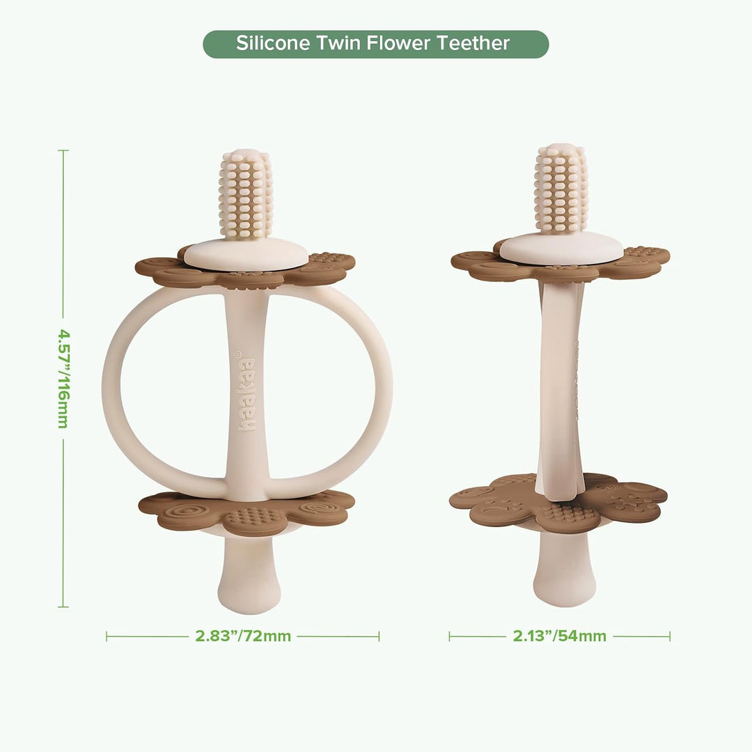 Haakaa Silicone Twin Flower Teether - Assorted