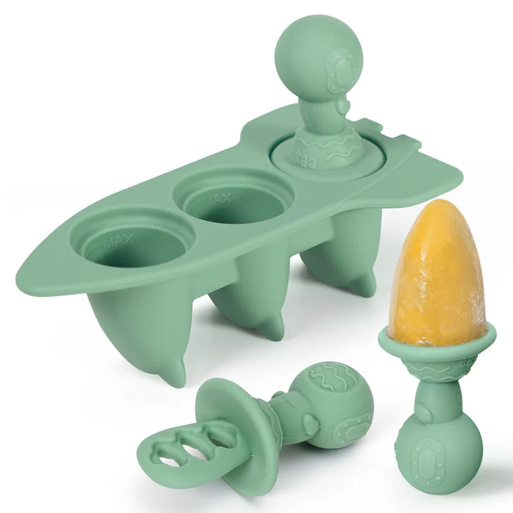 Haakaa Silicone Astronaut Ice Pop Mould Set - Pea Green