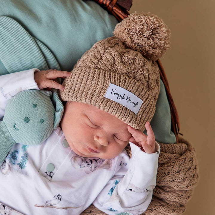 Snuggle Hunny Newborn Organic Knit Beanie -  Hazelnut