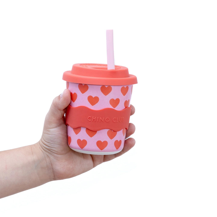 Hearts Kids Keep Cup 240ml + Straw