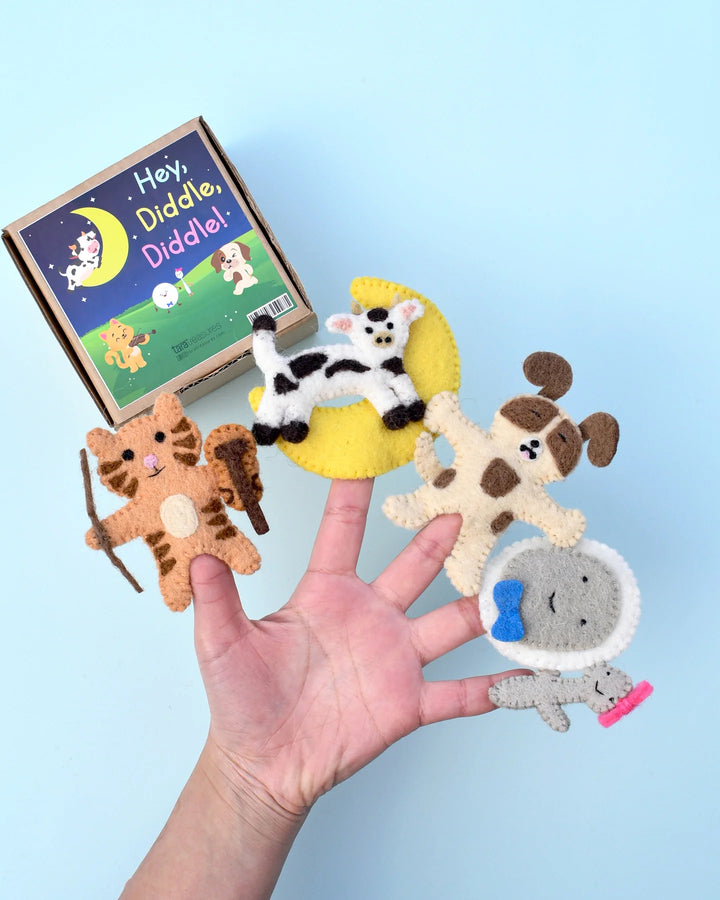 Hey Diddle Diddle Felt Finger Puppet Set