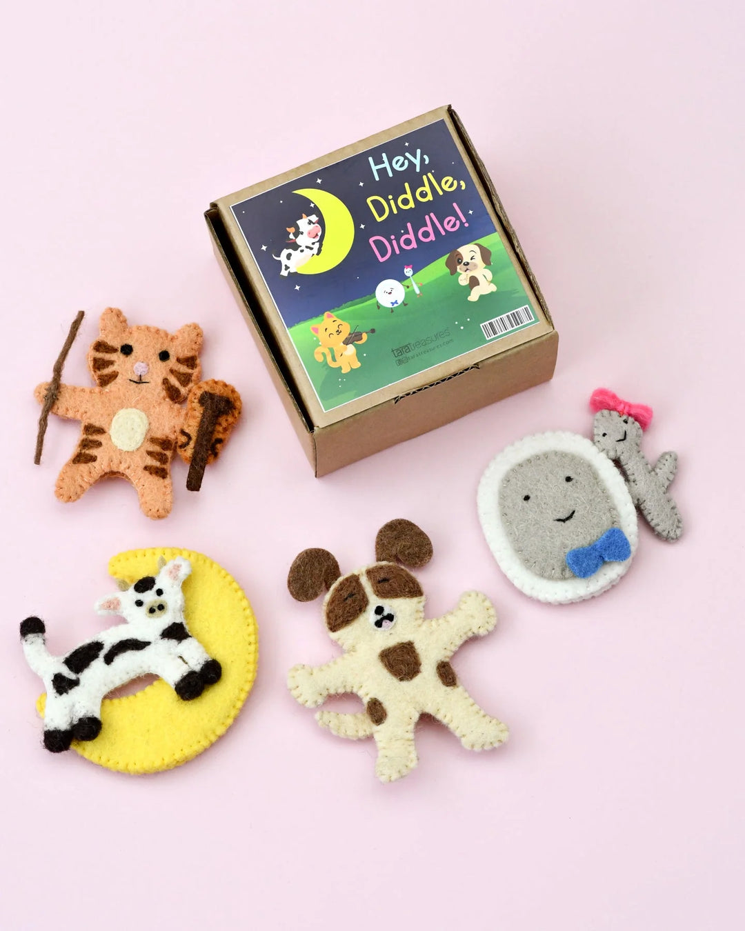 Hey Diddle Diddle Felt Finger Puppet Set