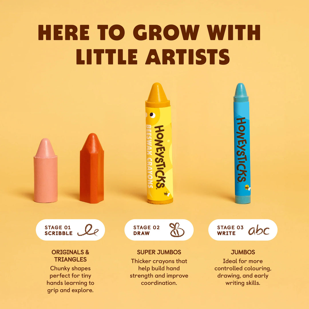 Honeysticks Beeswax Crayons Jumbos 12pk