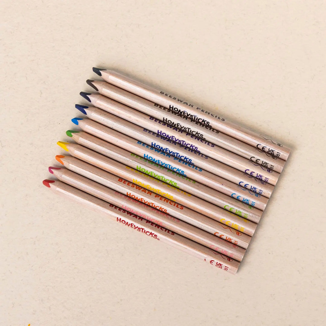 Honeysticks 3-in-1 Beeswax Pencils Jumbo Triangles 10pk