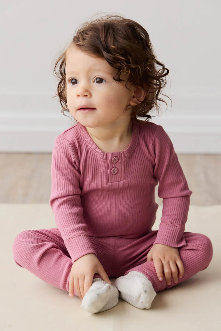 Jamie Kay Organic Cotton Modal Long Sleeve Bodysuit - Rosette