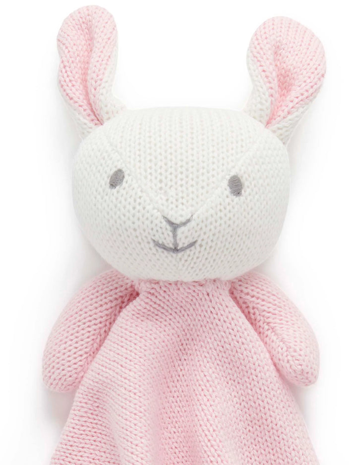 Purebaby Knitted Bunny Comforter - Pink