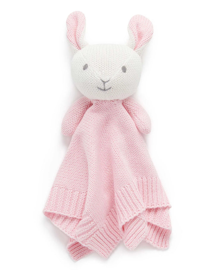 Purebaby Knitted Bunny Comforter - Pink