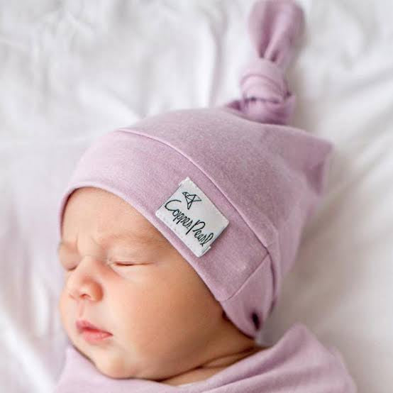 Copper Pearl Top Knot Hat 0-4 Months - Lily