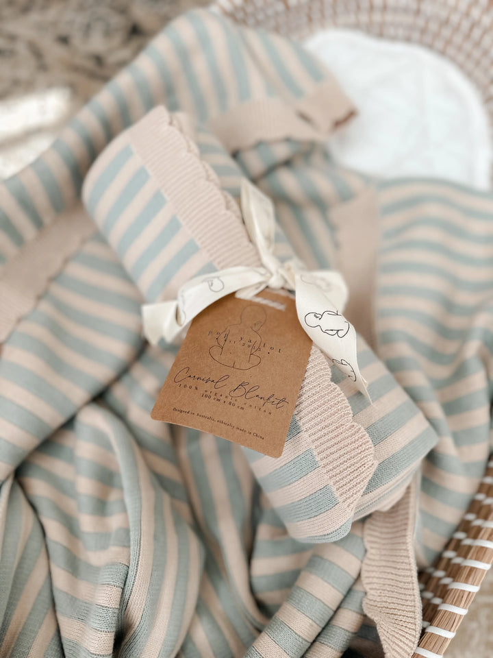 Pop Ya Tot Organic Cotton Blanket - Baby Blue Carnival