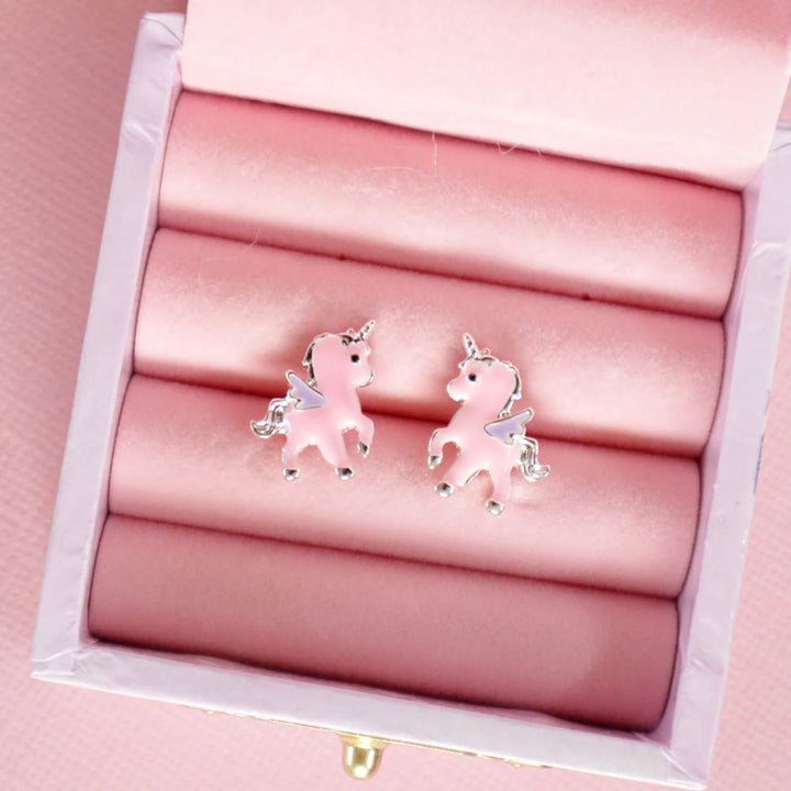 Lauren Hinkley Pink Unicorn Earrings with Fairy Box