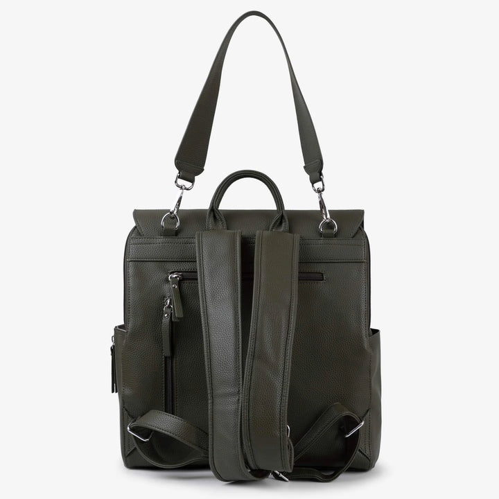 Vanchi Vegan Leather Emmy Backpack Nappy Bag - Fern