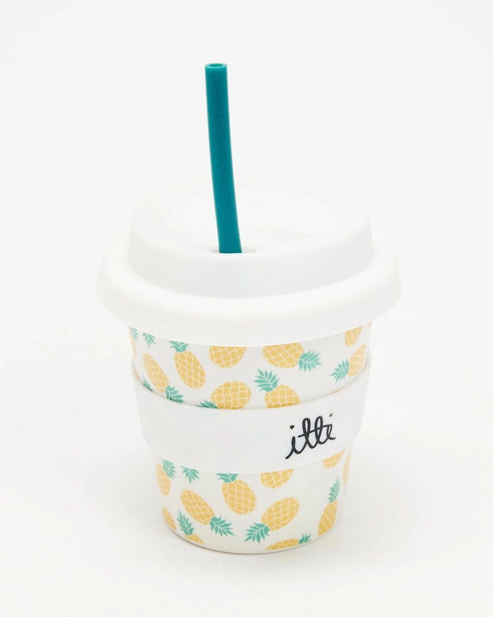 Itti Bamboo Babycino Cup + 2 Straws - Pineapples