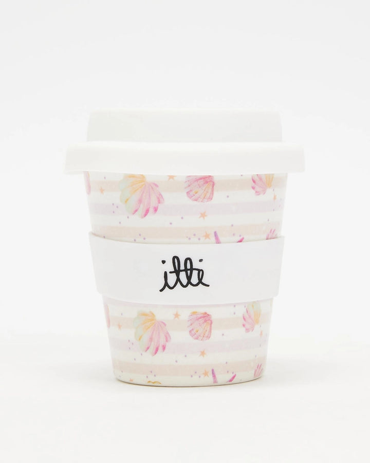 Itti Bamboo Babycino Cup + 2 Straws - Pink Seashells