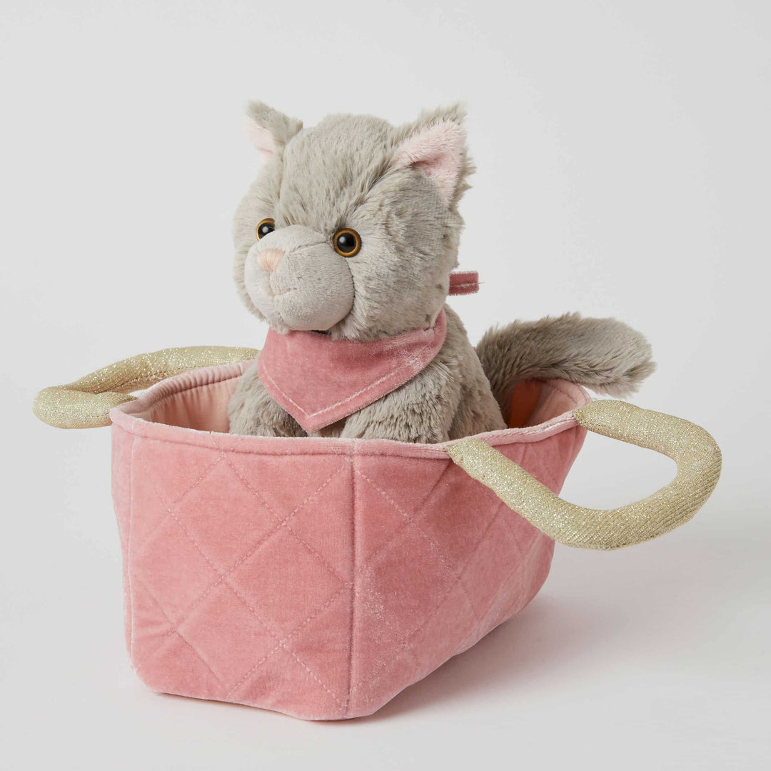 Soft Toy Kitten Adoption Set - Powder Grey Cat