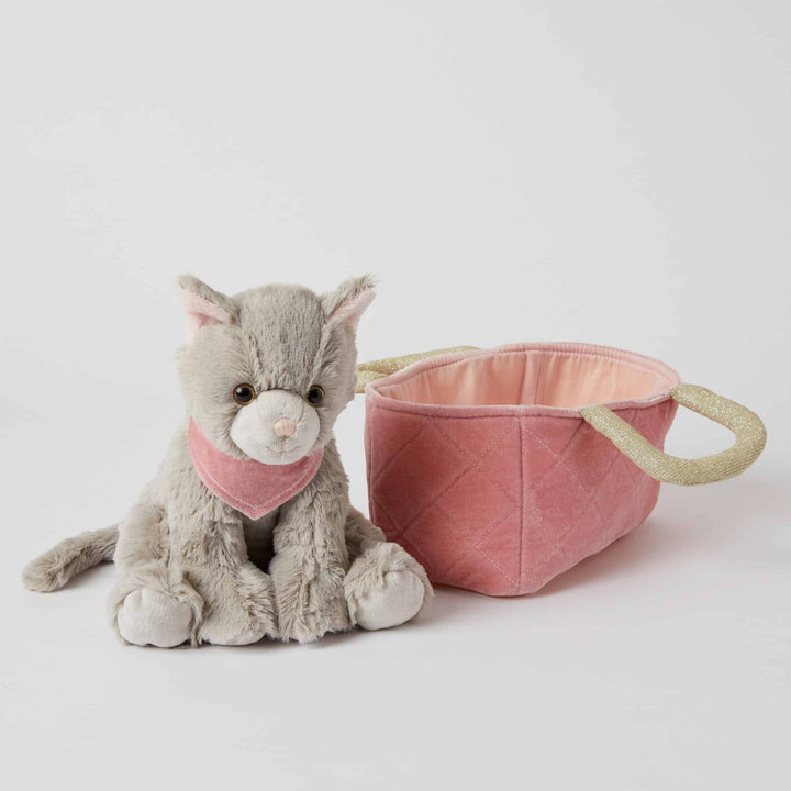 Soft Toy Kitten Adoption Set - Powder Grey Cat