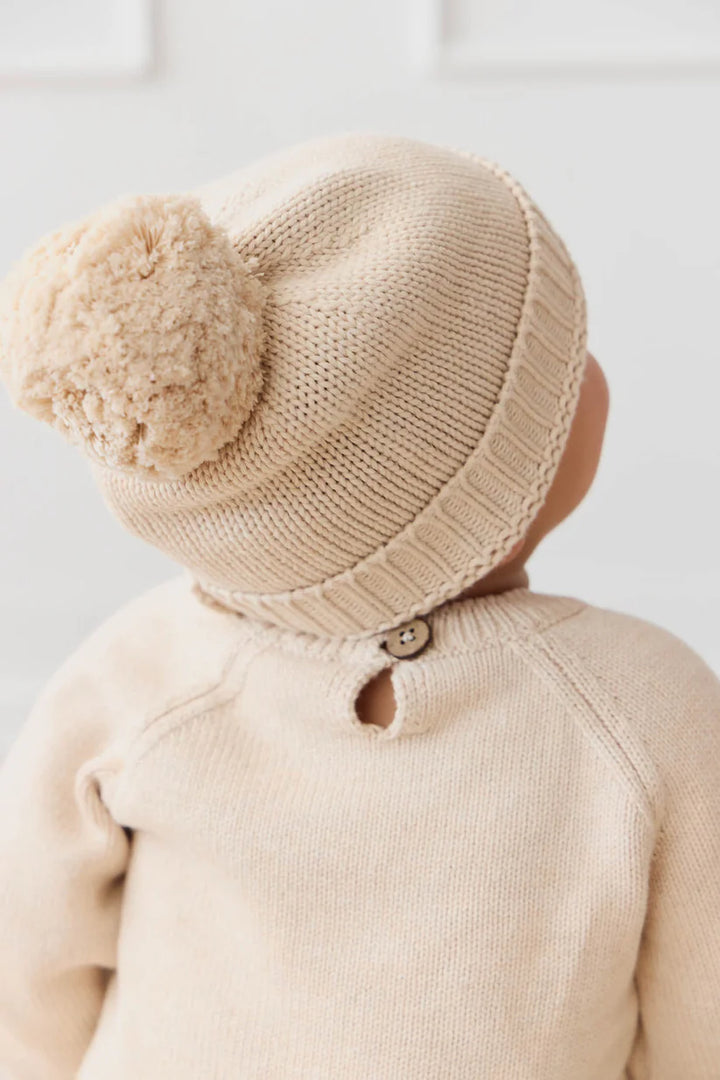 Jamie Kay Organic Cotton Ethan Hat - Oatmeal Marle