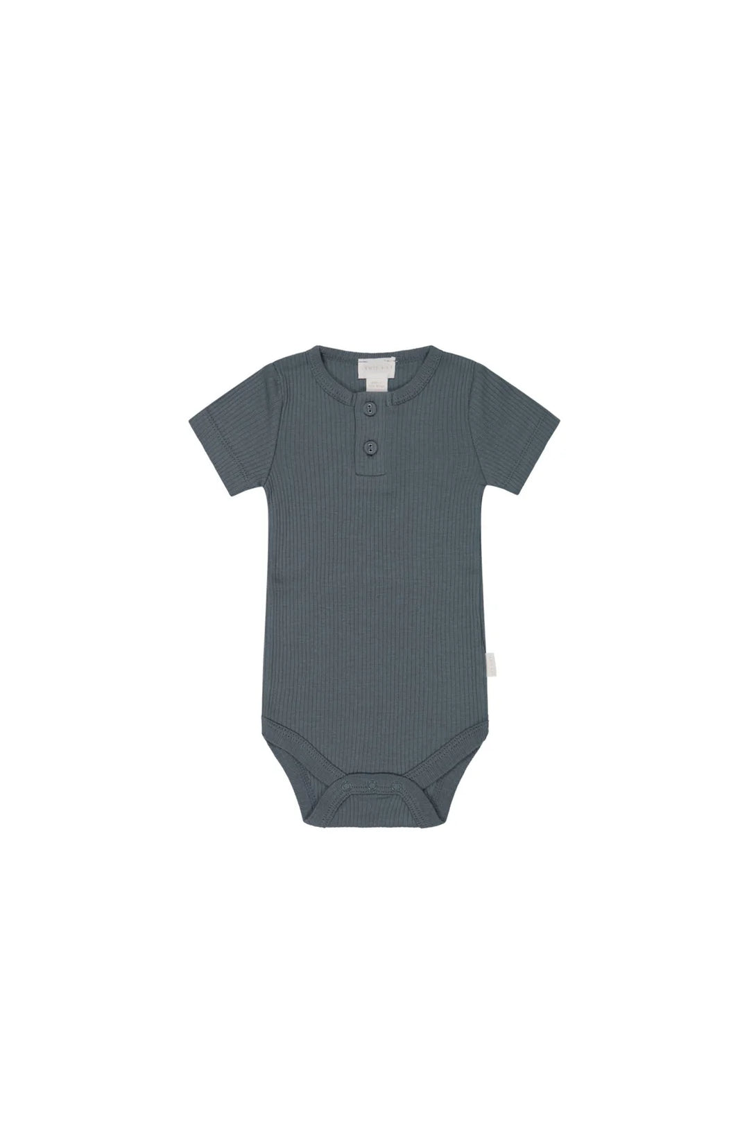 Jamie Kay Organic Cotton Modal Darcy Rib Short Sleeve Bodysuit - Smoke