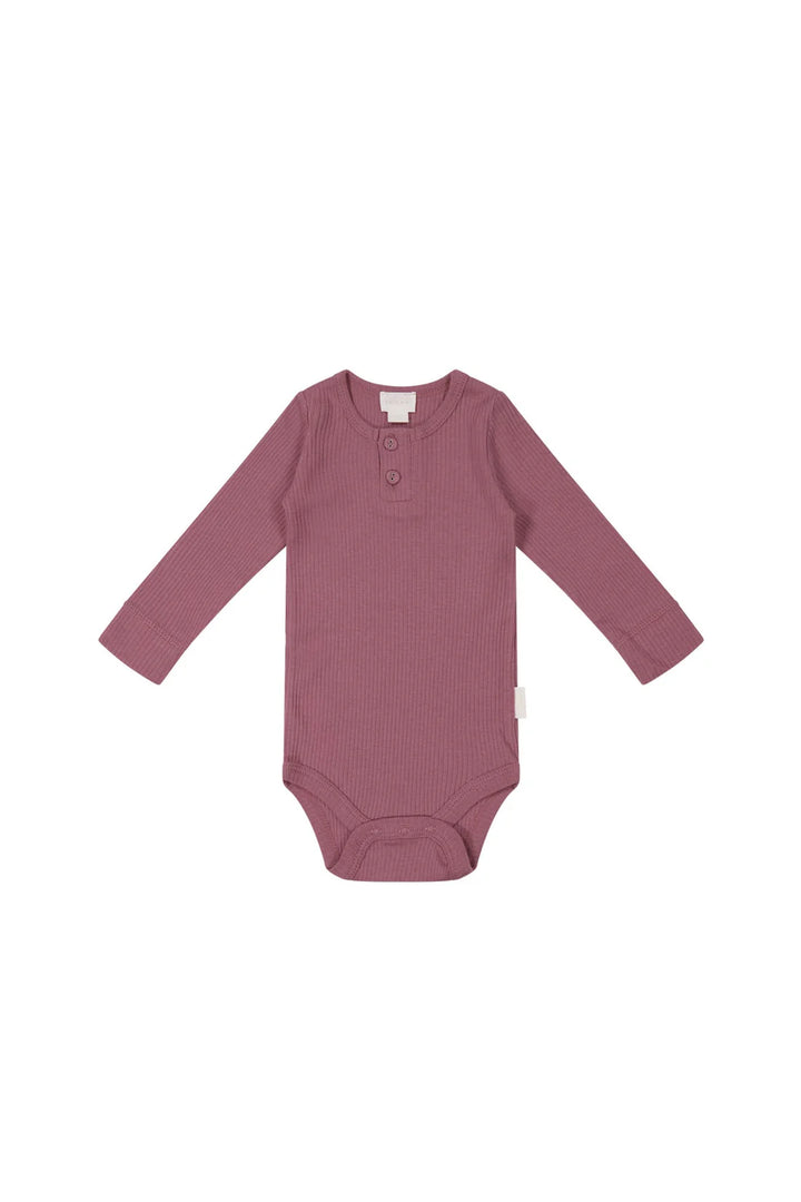 Jamie Kay Organic Cotton Modal Long Sleeve Bodysuit - Rosette