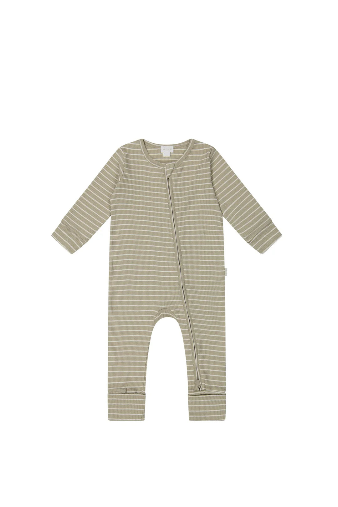 Jamie Kay Organic Cotton Modal Gracelyn Growsuit - Cashew/Cloud Stripe