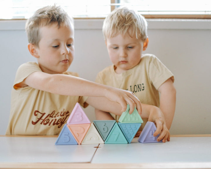 Jellystone TriBlox Sensory Play Blocks - Rainbow Pastel