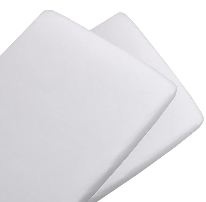 Cotton Jersey Bedside Co-Sleeper Fitted Sheet 2 Pack - White