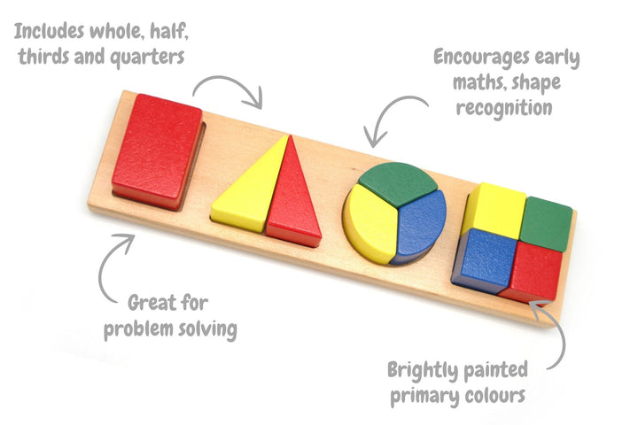 Jigsaw Shape Fraction Wooden Puzzle