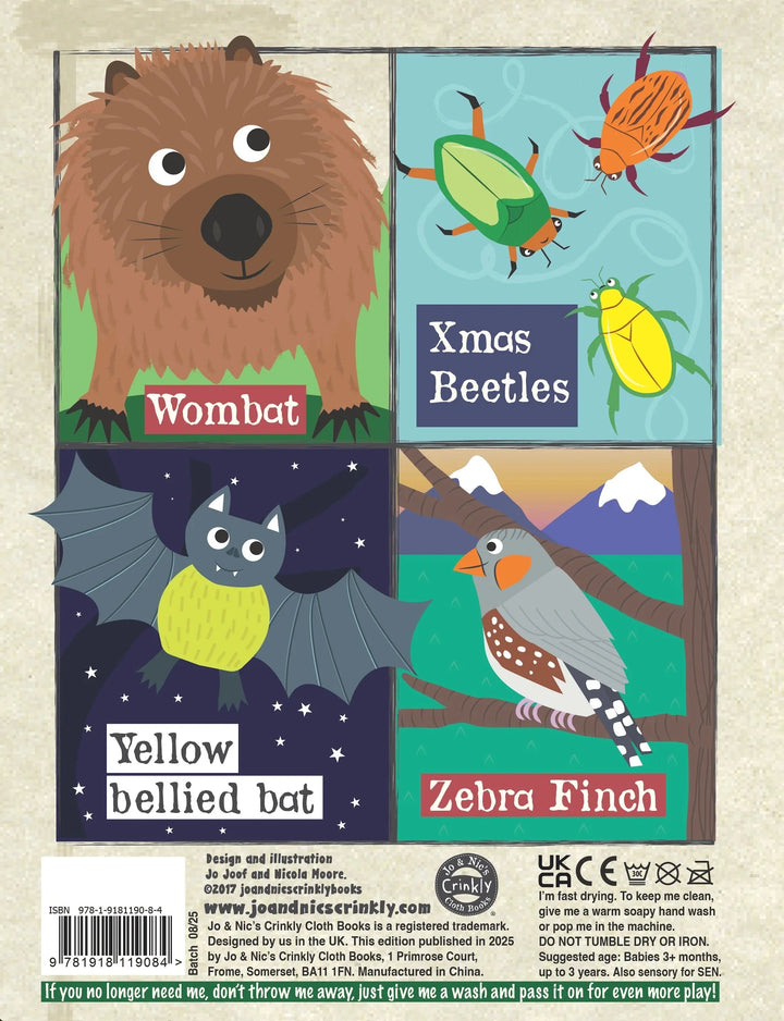 Jo & Nic's Crinkly Cloth Book - Aussie Animals