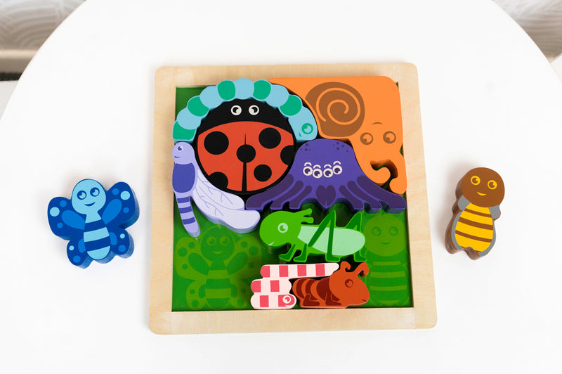 Chunky Wooden Puzzle & Stacker Toys - Bugs – The Thrifty Mumma