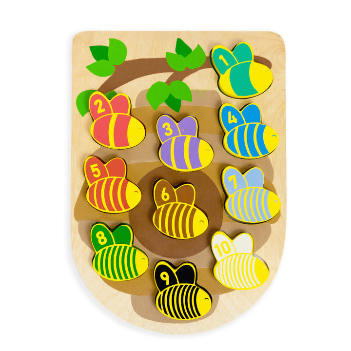 Chunky Wooden Puzzle 123 Bee
