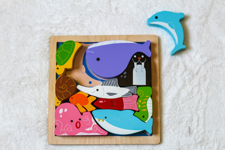 Chunky Wooden Puzzle - Sea Creatures